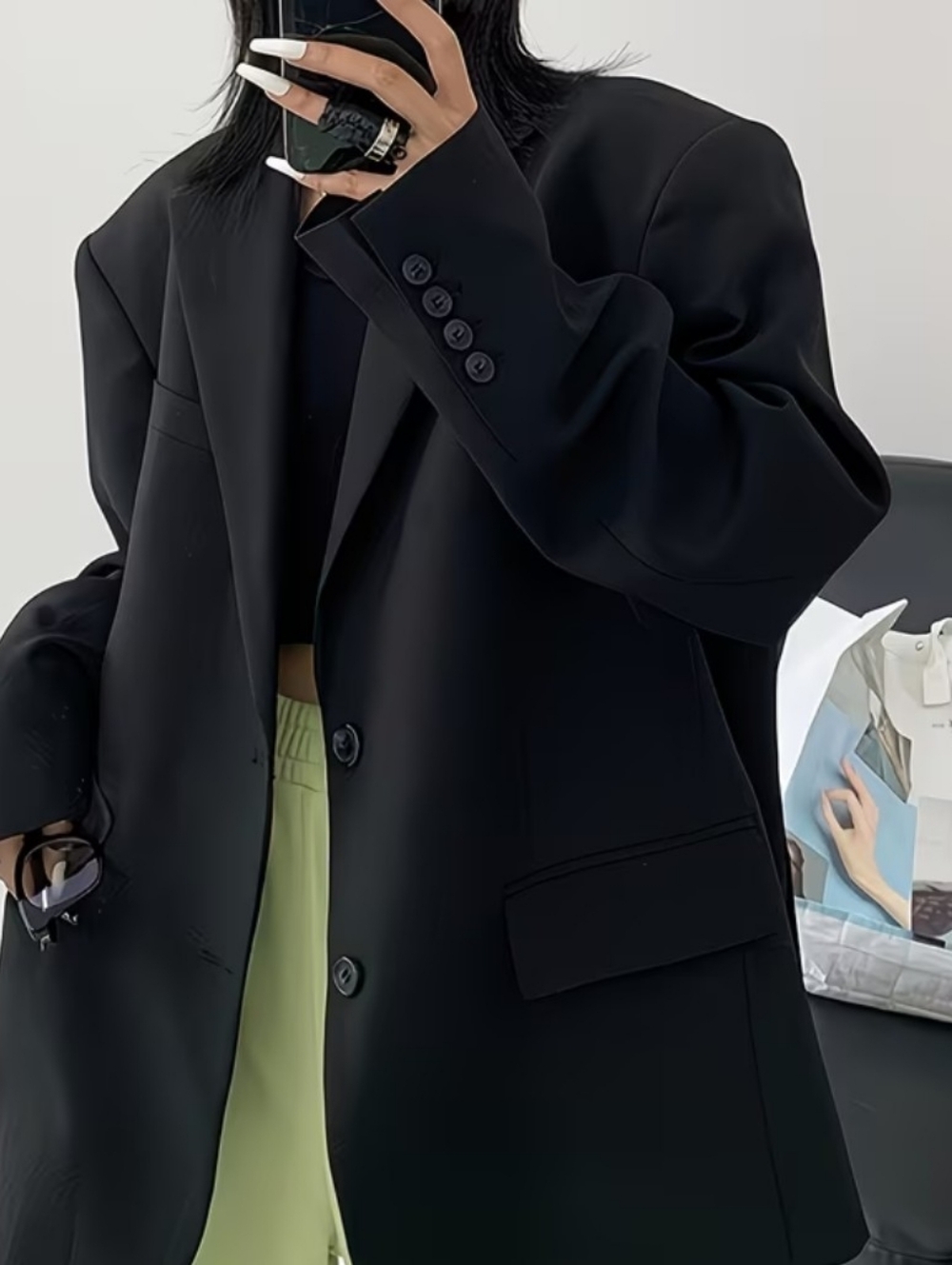 Brand New Black oversized blazer jacket size S(oversized)